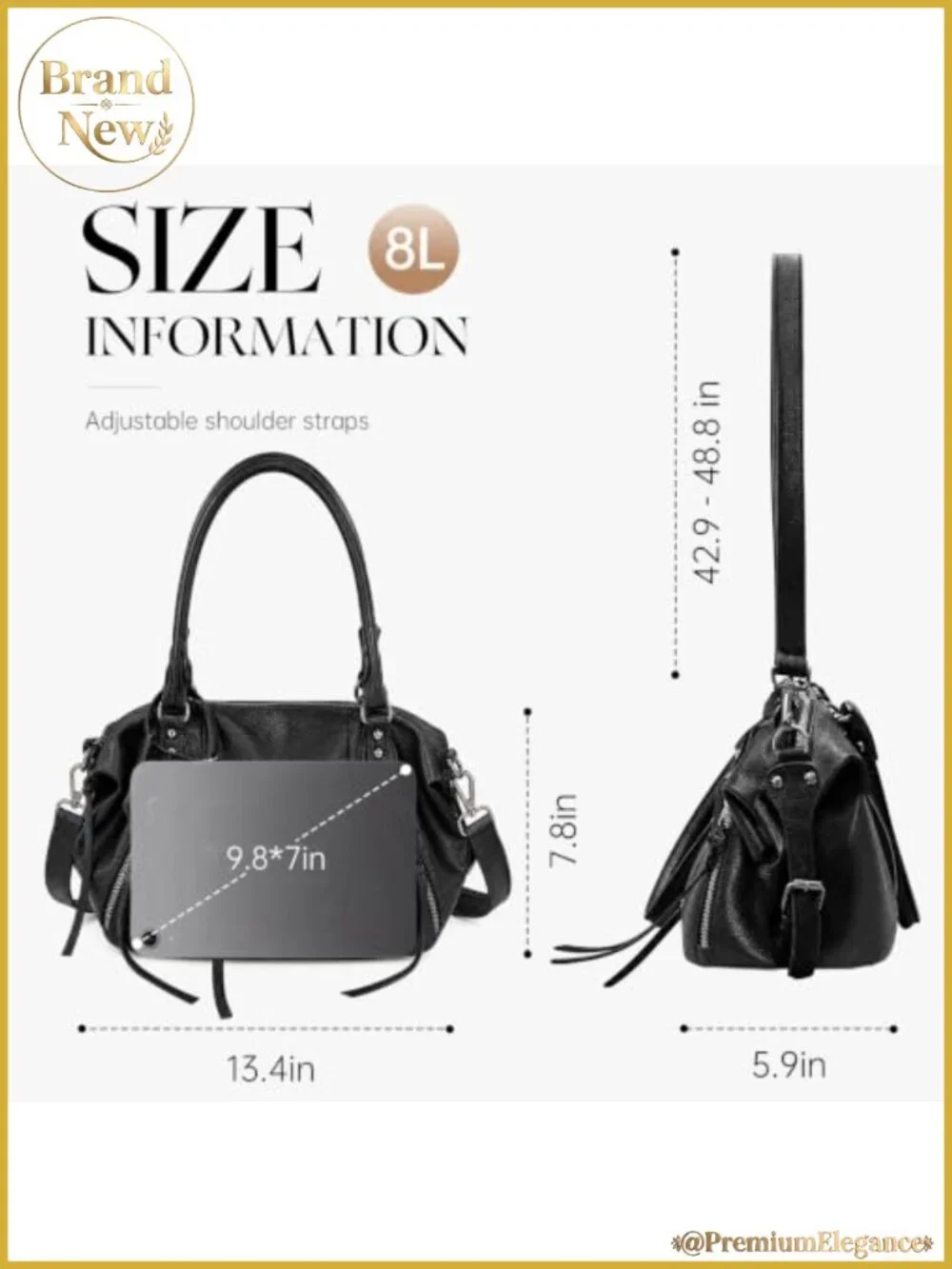 Vegan Leather Tote Bag Hobo Purse Women Shoulder Crossbody Purse